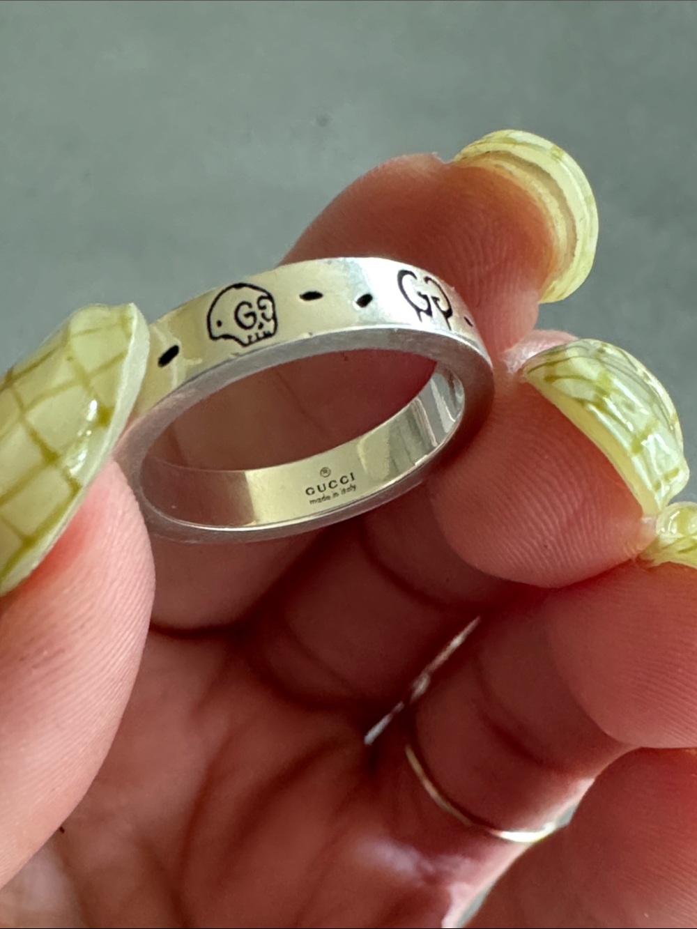 gucci ghost ring 4mm 925 silver size 13 US 6.5 - Picture 4 of 8